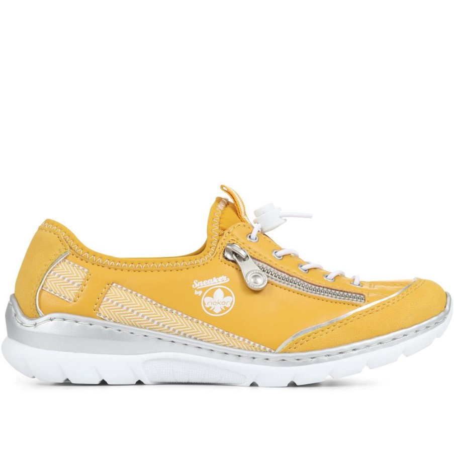 リーカー ワイド フィット スリッポン スニーカー イエロー