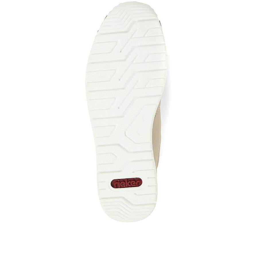 リーカー レディース レースアップ スニーカー ベージュゴールド